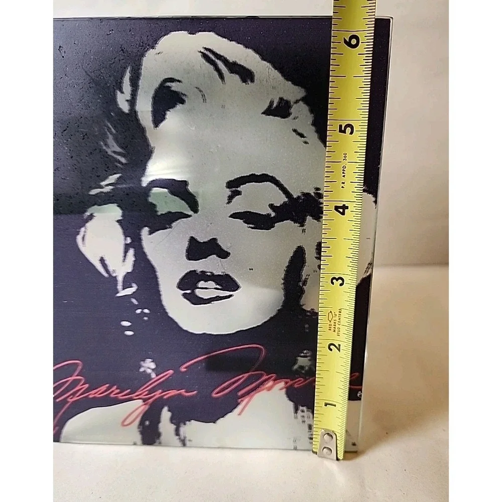 Vintage Marilyn Monroe Frosted Glass Square Candle Holder Black &‎ White Rare